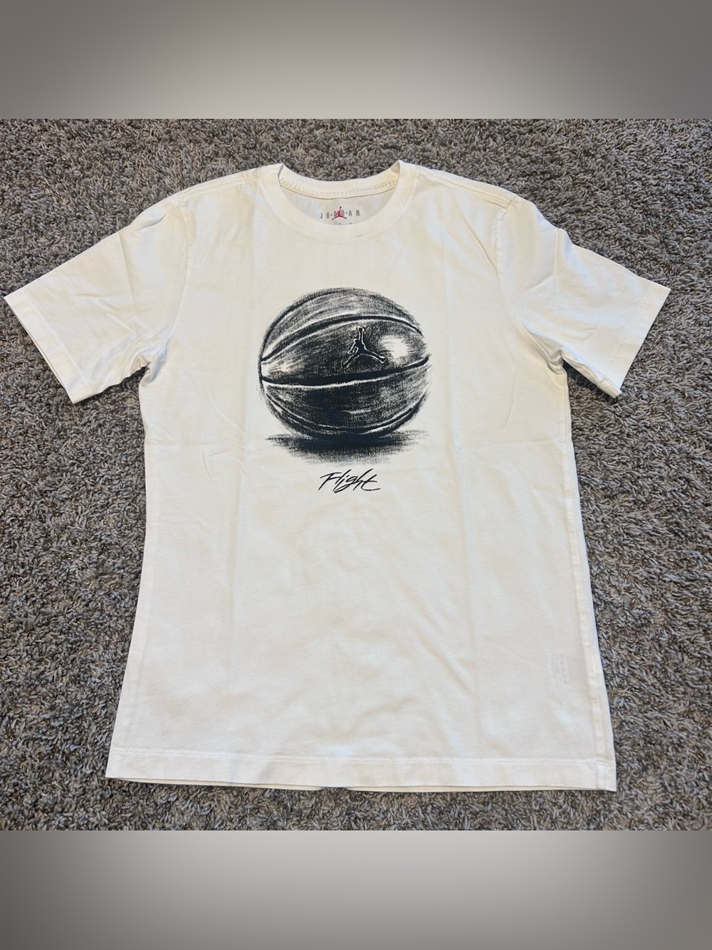 NIKE AIR JORDAN FLIGHT SKETCH BASKETBALL T SHIRT MENS MEDIUM WHITE TEE